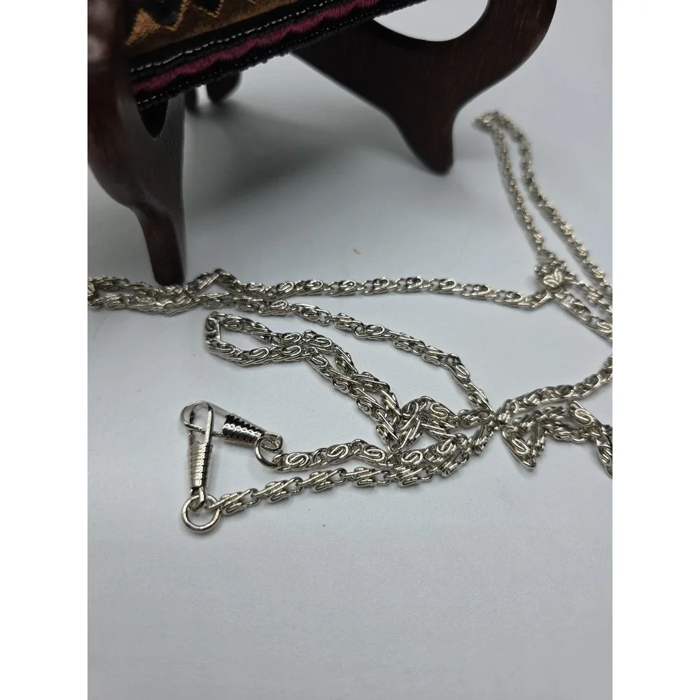 Beaded Evening Bag Silver Handle Clutch Purse Vintage Style Crossbody Strap 7